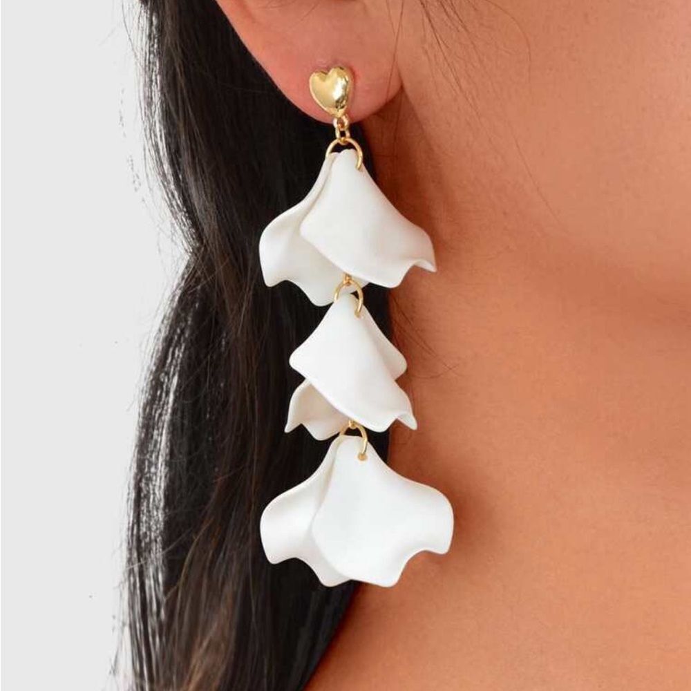 Frosted Hyacinth Petal Drop Earrings